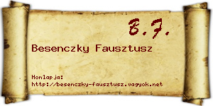 Besenczky Fausztusz névjegykártya